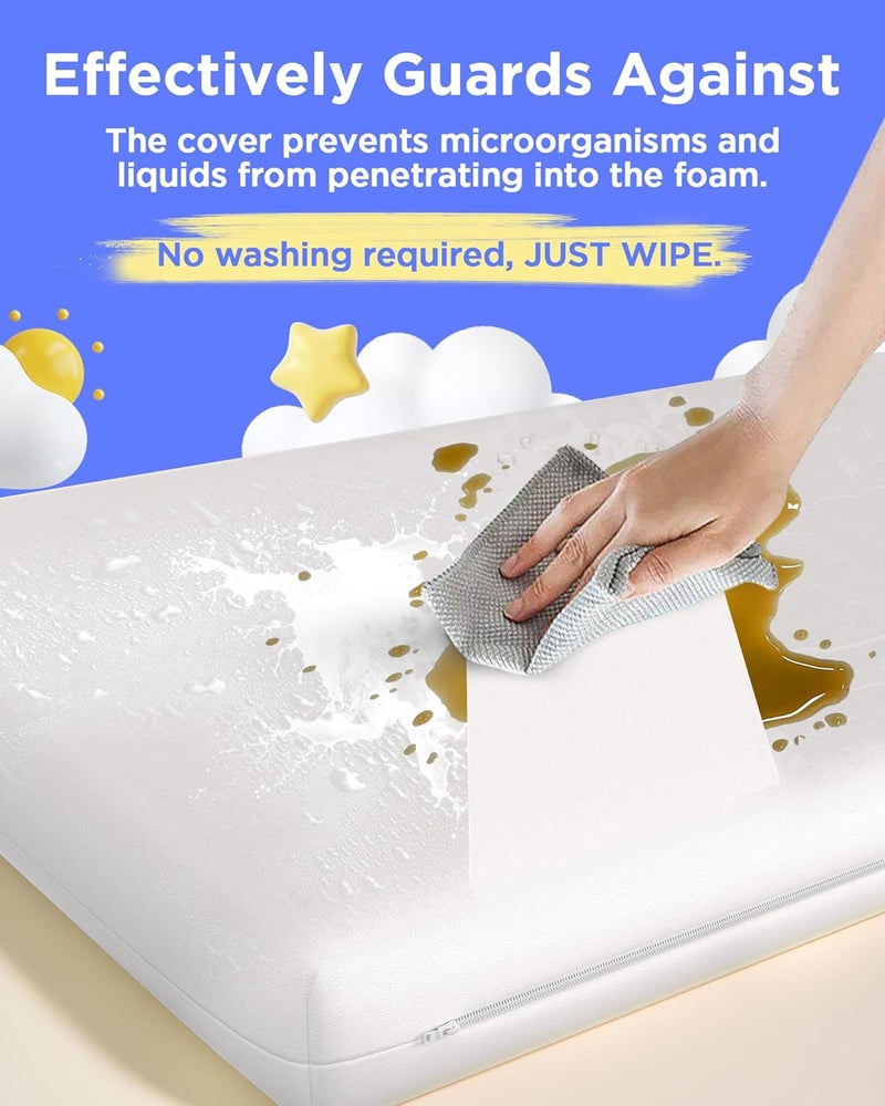 iMMDOKIN Pack and Play Mattress (38"x26"x1.5'') Certified, Hypoallergenic Dual-Sided Portable Crib Mattress Pad for Play Pen, Babies Toddlers, Soft, Waterproof, Machine Washable Cover, Standard Size - Image 3